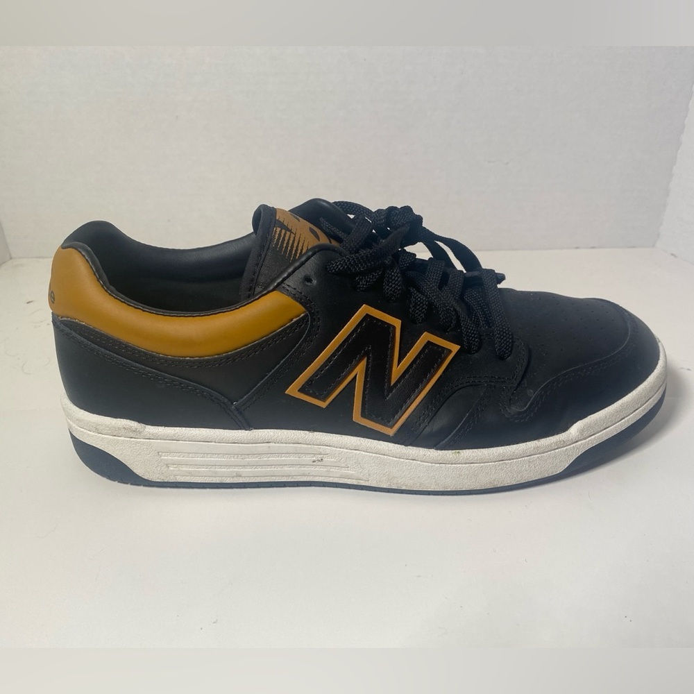 New Balance 480 Shoes Men's Black and Gold Running Skateboard Sneakers Size 10